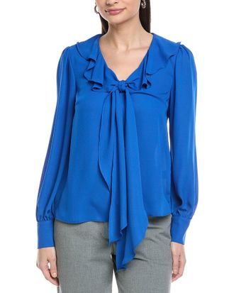 CeCe by Cynthia Steffe Ruffle Tie V-Neck Top