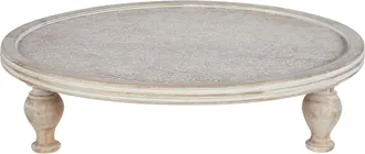 Beliani Vassoio Elegante E Decorativo Per Torte, Porta-pasticceria, Espositore, Supporto Per Servire Intagliato In Legno Di Mango Chiaro Luksor