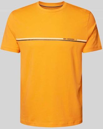 Christian Berg T-Shirt mit Label-Print in Orange, Größe 3XL