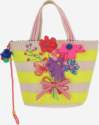 P&eacute;ro Baumwolltasche mit Blumenstickerei
