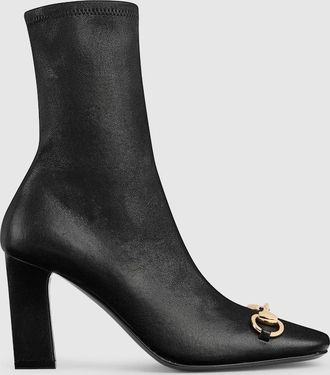Gucci Womens Bootie With Horsebit, Black, Leather