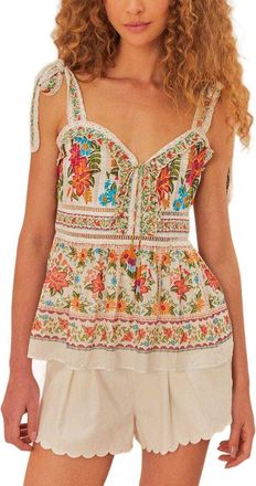 Farm Rio Farm Rio Off White Bloom Garden Sleeveless Blouse