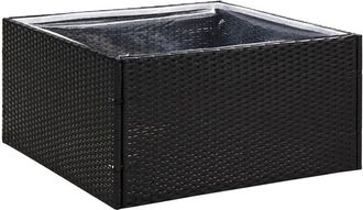 vidaXL Jardinera Rat&aacute;n Sint&eacute;tico Negra 80x80x40 Cm Vidaxl