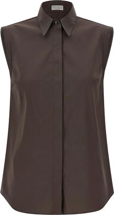 Brunello Cucinelli Camicia smanicata - Marrone