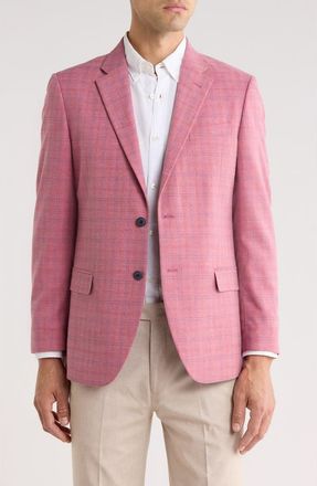 Nautica Pink Windowpane Plaid Stretch Sport Coat at Nordstrom Rack, Size 38 Regular