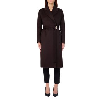 Liu Jo Cappotto lungo con cintura gioiello - Coats - Mujer - Marr&oacute;n - XL