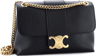 Celine Victoire Flap Leather Medium shoulder bag - Zwart