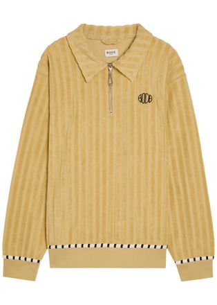 Bode Croquet Ground Striped Terry-cotton Sweatshirt - Green - XL