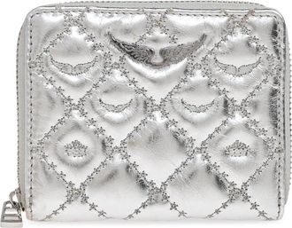 Zadig&Voltaire Leren Portemonnee - Dames - Portefeuilles - Grijs - ONE Size - Leer - Accessoires