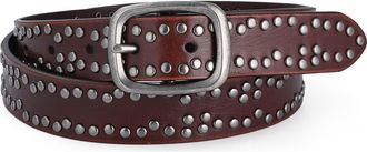 OLD TREND Westland Genuine Leather Desert Inspired Studded Belt in Coffee at Nordstrom, Size Medium