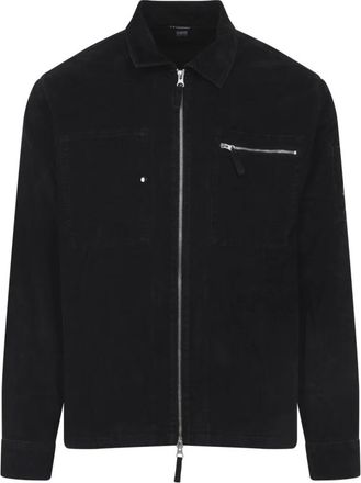 C.P. Company Light Jackets, male, Black, Size: S Black Shirt Aw25 Stylish Comfort