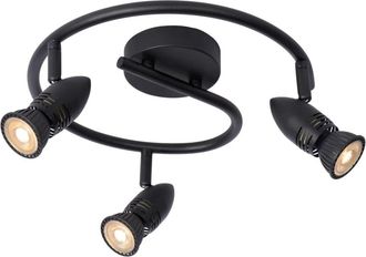 Lucide Foco de techo de metal 3xGU10, negro