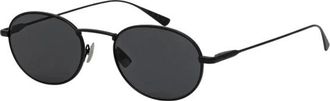 Saint Laurent Ovale Zonnebril van Metaal - Heren - Zonnebrillen - Zwart - 52 MM - Nylon - Accessoires