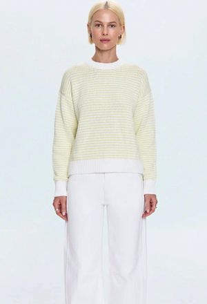 Pistola Denim Aura Relaxed Crew Neck Sweater In Limeade