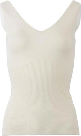 Crush Geribbelde Tanktop Beige - Dames - Tops zonder mouwen - Wit - M - Tops