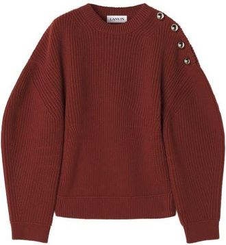 Lanvin Wool Ribbed Sweater in Chestnuts at Nordstrom, Size X-Small