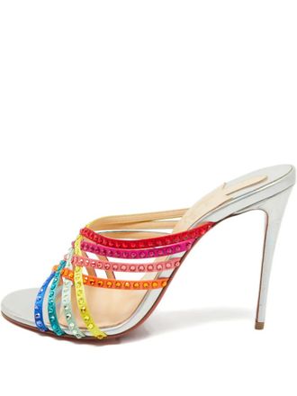 Christian Louboutin Sandali Marthastrass con cristalli - Argento