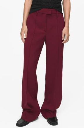 Mango Seamed Straight Leg Pants in Burgundy at Nordstrom Rack, Size 2