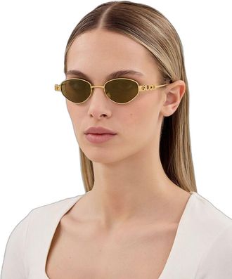 Gucci Womens Sunglasses Gold-Bronze Metal