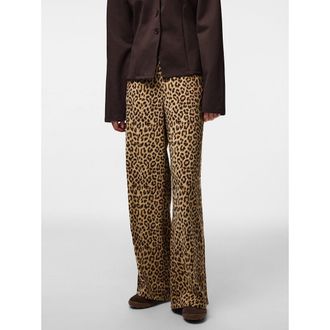 Pieces Wijde broek met luipaardprint