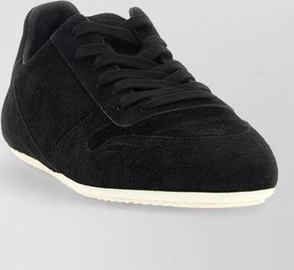 Rick Owens leather minimal sneaks lace-up sneakers