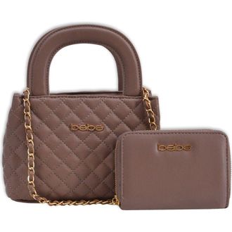 Bebe Sofie Small Satche with Matching Wallet in Taupe at Nordstrom Rack
