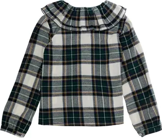 Nan&aacute;n Girls Cotton Blouse Green Blouses And Shirts