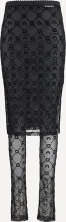 Marine Serre Gonna in rete con motivo Moonogram floccato Woman S