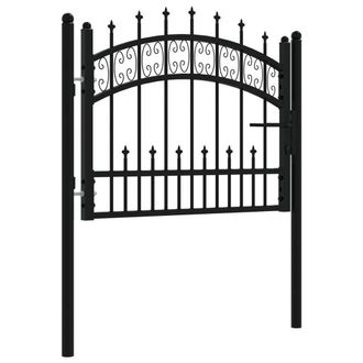 Berkfield Home Stunning Fence Gate with Spear Top Black 103x120 cm Powder-coated