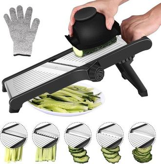 OEM Cortador De Verduras Tipo Mandolina, Cortador De Verduras Ajustable De Acero Inoxidable Para Rebanadas Gruesas