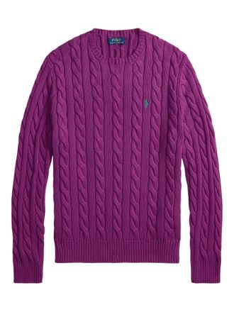 Polo Ralph Lauren cable-knit embroidered sweater - Purple
