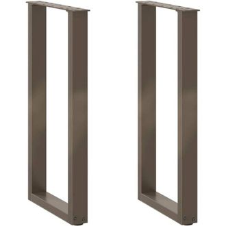 vidaXL Patas Para Consola En Forma De U (2 Unidades, Acero Natural, 38 X 72-73 Cm) Vidaxl