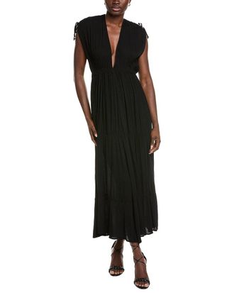 Elan Elan Deep V-Neck Cinched Maxi Dress