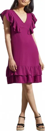 Tribal Gauze Dress In Plum