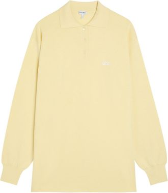 Loewe Logo-embroidered Cashmere-blend Polo Jumper - Yellow - M (UK12 / M)
