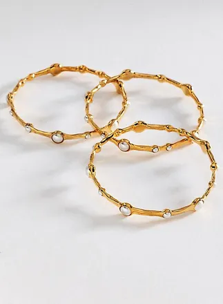 Joanna Laura Constantine Pearl Bangles, Set of 3