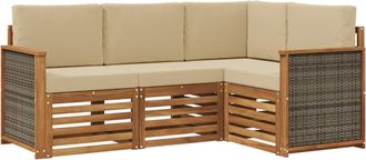 vidaXL Conjunto De Sof&aacute;s De Exterior 4 Uds. Poli&eacute;ster Vidaxl