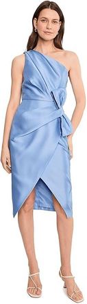 Adrianna Papell Bow Mikado Short Dress Womens Dress Icy Topaz : 10, Polyester