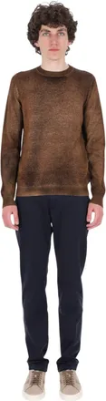 Avant Toi Brown Hand-Painted Cashmere Crewneck Sweater