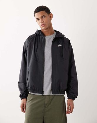 Nike Windrunner - Giacca nera con cappuccio e zip-Nero