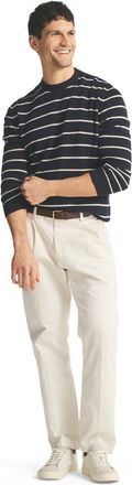 Naadam Lightweight Cashmere Striped Crewneck in Navy Combo at Nordstrom, Size X-Small
