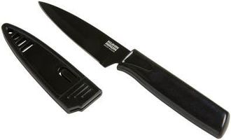 Kuhn Rikon Colori Non-Stick Straight Paring Knife with Safety Sheath, 4 inch in Black at Nordstrom