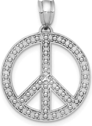 Diamond2Deal 14k White Peace Symbol Pendant