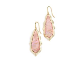 Kendra Scott Adriana Scallop Frame Drop Womens Earrings Earring Gold Light Pink Iridescent Abalone, Brass