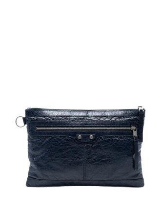 Balenciaga 2014 Lambskin Motocross Classic Clip M clutch bag - women - Lambskin - One Size - Blue