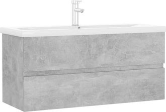 vidaXL Vidaxl - Mueble Con Lavabo Madera De Ingenier&iacute;a Gris Hormig&oacute;n