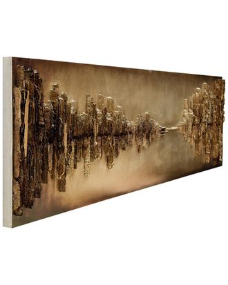 Empire Art Direct Passages Gold Leaf Resin Blocks On A Mdf & Solid Wood Frame