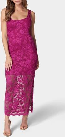 Bebe Square Neck Lace Maxi Dress in Fuchsia at Nordstrom Rack, Size X-Small