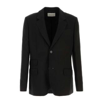 Ami Blazers, male, Black, Size: XL Straight Single Breasted Jacket
