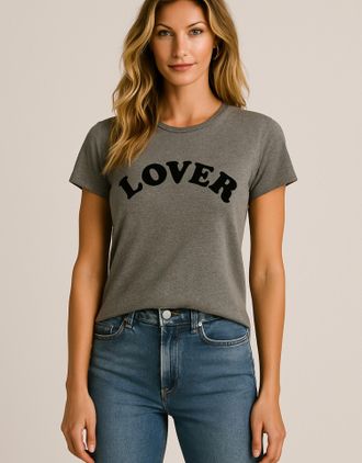 Bloomingdale's Lover Short Sleeve Tee In Grey